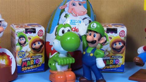 Super Mario Surprise Eggs And Kinder Maxi Surprise Egg Youtube