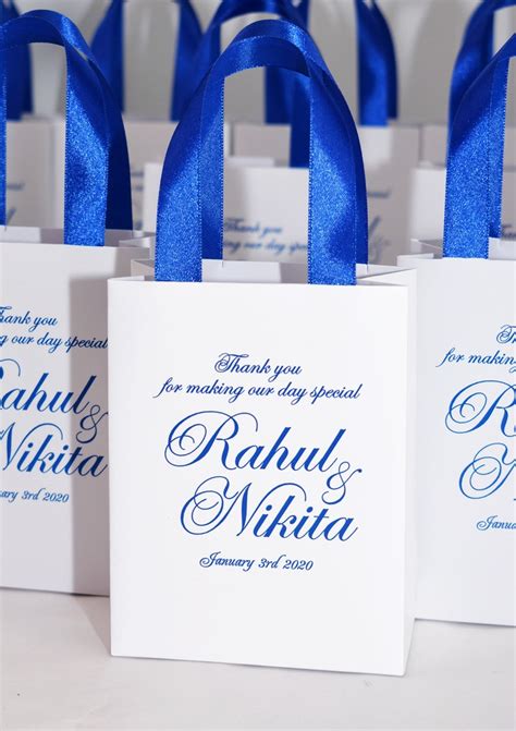 25 Wedding Welcome Bags With Satin Ribbon Handles And Your Etsy