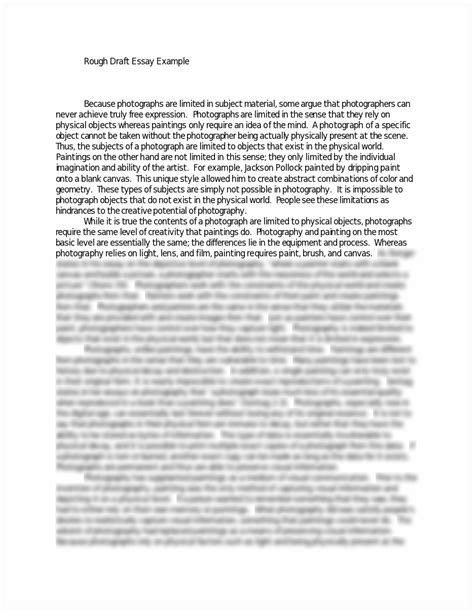 For example, you might write. Rough Draft Essay Example - Rough Draft Essay Example ...
