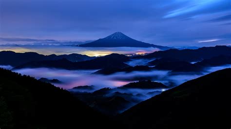 4560912 Japan Sea Nature Valley Lights Cityscape Mount Fuji