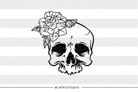 Skull and rose - SVG file Cutting File Clipart in Svg, Eps, Dxf, Png f