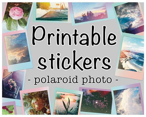 Printable Sticker Polaroid Photo Etsy Uk
