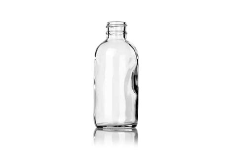 Clear Glass Boston Round Bottle 4 Oz 24 400 Saffire Blue Inc