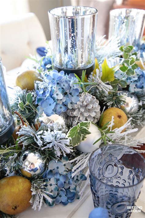 Elegant Fall Table Settings With A Blue And White Palette