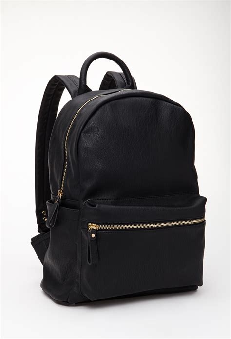 Lyst Forever 21 Classic Faux Leather Backpack In Black