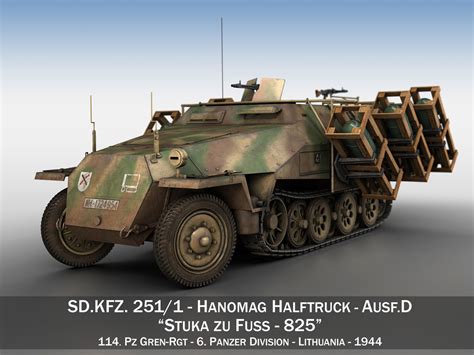 Sdkfz 251 Ausf D Stuka Zu Fuss 825 3d Model Cgtrader