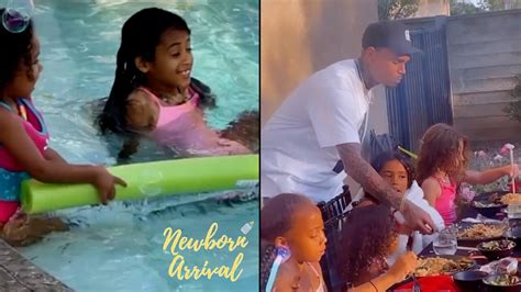 Chris Browns Daughter Royalty Has A Hibachi Pool Party For Her 8th B