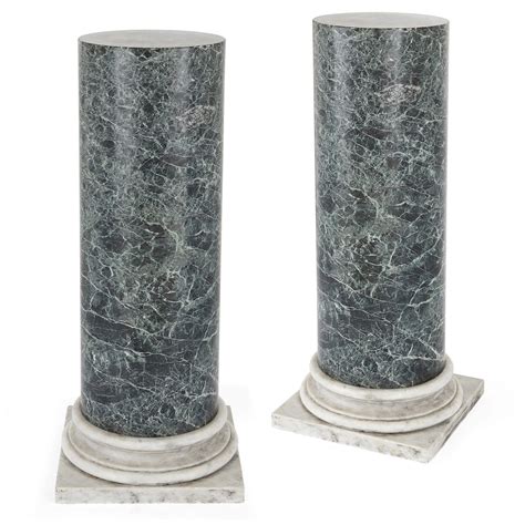 Pair Of Antique Italian Marble Column Pedestals Marble Columns