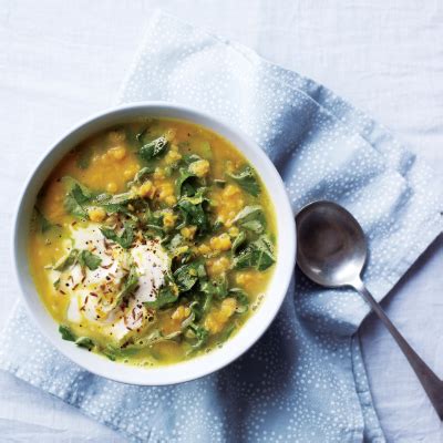 Spiced Red Lentil Turmeric And Spring Greens Soup