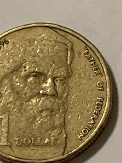 1996 Rare Australian 1 One Dollar Coin Father Of Federation Sir Henry