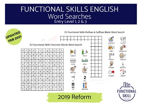 Functional Skills English Word Searches E1 E2 And E3 Teaching Resources