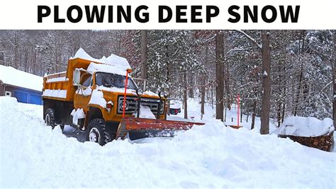 Plowing 2 Deep Snow W Awd Gmc C7000 Dump Truck Youtube