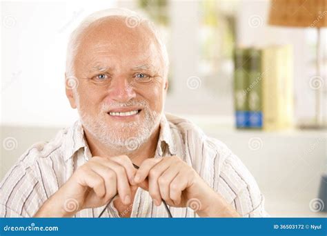 Portrait Of Happy Old Man Stock Photo Image Of Bright 36503172