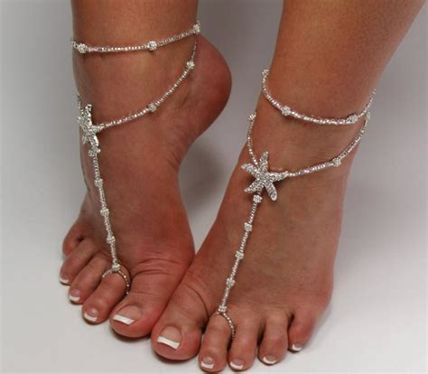 Rhinestone Starfish Foot Jewelry Wedding Starfish Barefoot Sandal