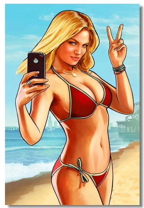 Custom Canvas Wall Prints Grand Theft Auto V Poster Gta 5 Game Stickers