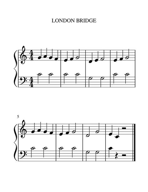 London Bridge Sheet Music For Piano Solo