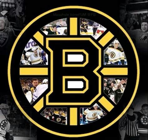 The Boston Hockey Teams Logo Is Surrounded By Photos Of Their Players