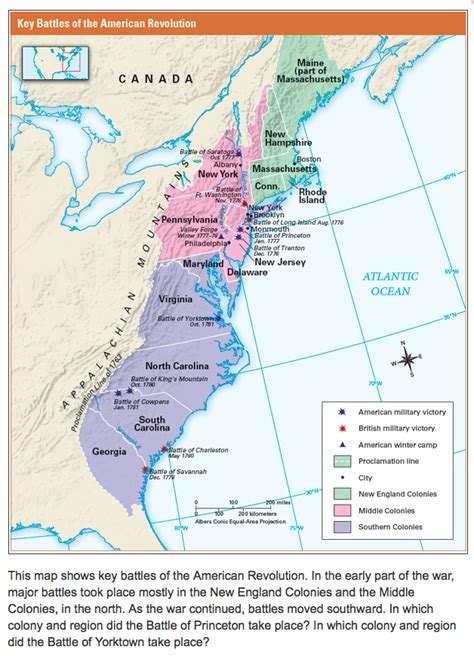 Revolutionary War Battle Map Worksheet