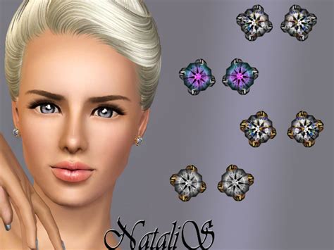 The Sims Resource Classic Single Crystal Earrings Ft Fe