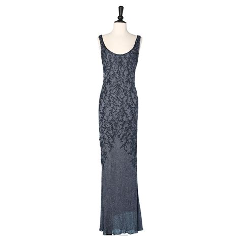 Jenny Packham Plunging Sequin And Crystal Embellished Evening Dress For