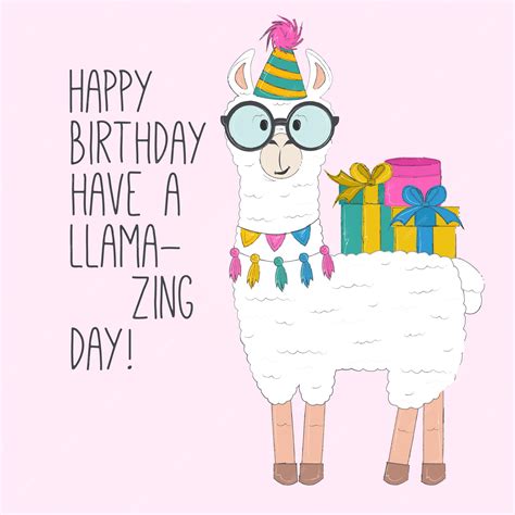 Premium Vector Llama Happy Birthday Card