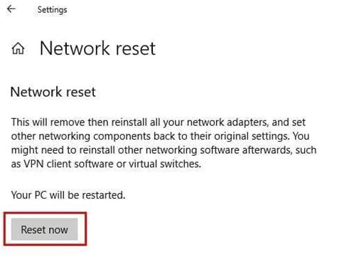 Kako ponastaviti omrežni adapter v sistemu Windows 10 s ponastavitvijo