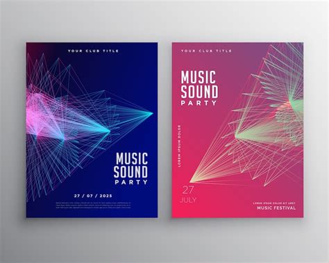 Premium Vector Abstract Music Flyer Template Design With Abstract