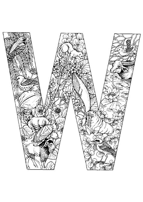 Coloriage alphabet animal w sur Hugolescargot.com