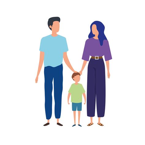 Parents With Son Avatar Characters 4310735 Vector Art At Vecteezy