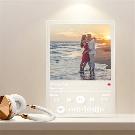 Marry You By Bruno Mars Custom Spotify Code Music Art Glass Acrylic Pl