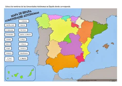 Ejercicio De Mapa Comunidades Autónomas Comunidades Autonomas De