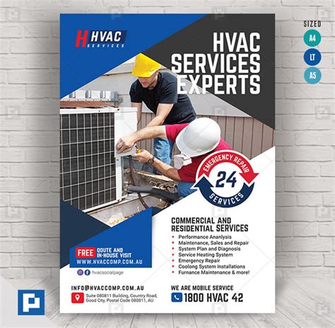 Commercial Hvac Company Flyer Psdpixel