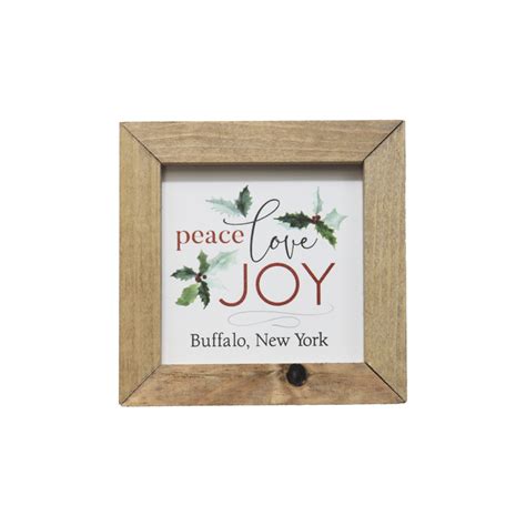 Peace Love Joy Wood Frame Sign The Bflo Store