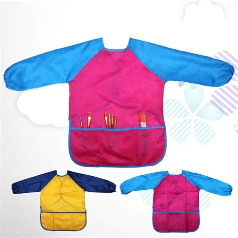 Ijklmnop Kids Art Aprons Childrens Painting Aprons With Long Sleeve
