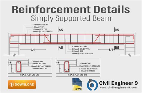 Cantilever Beam Reinforcement Details In Autocad