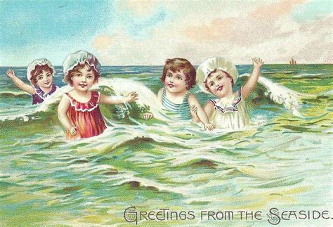 Vintage Seaside Vintage Cards Vintage Postcards Vintage Images Lake Beach Ocean Beach