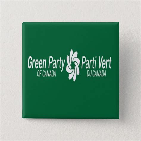 Green Party Of Canada Parti Vert Du Canada Logo Button