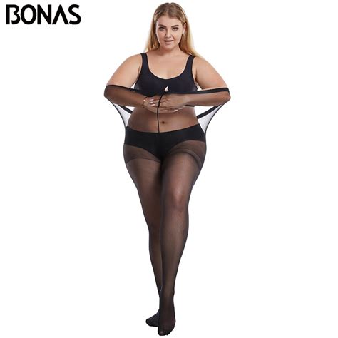 Bonas 20d Ultra Thin Tights Large Size Women 120kg Pantyhose Super Elastic Queen Size Sexy Nylon