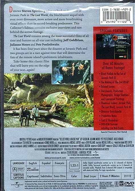 Lost World The Jurassic Park Fullscreen Dvd 1997 Dvd Empire