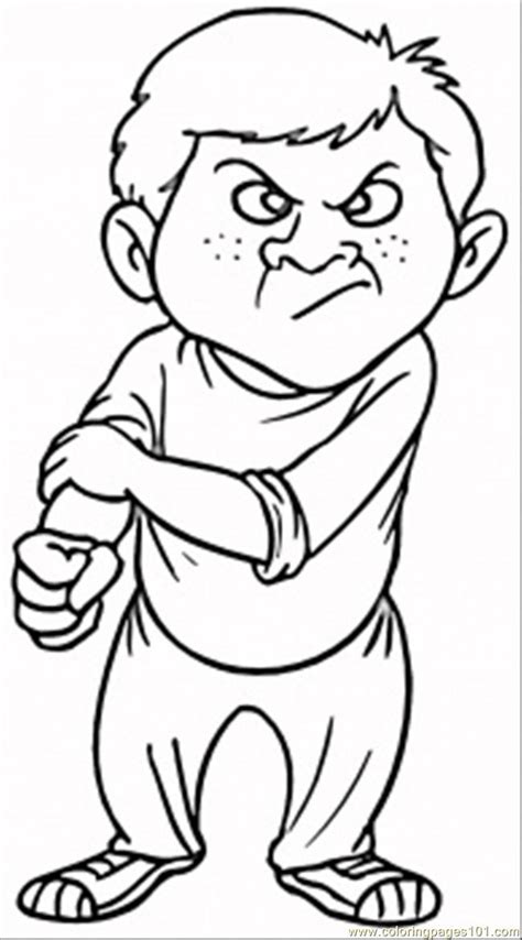 More video games coloring pages. Bully Coloring Page - Free Emotions Coloring Pages ...