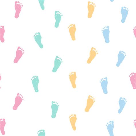 Baby Footprint Pattern Stock Vectors Istock