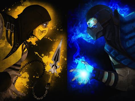 Scorpion Vs Subzero Artwork Fight Mortal Kombat Mortal Kombat