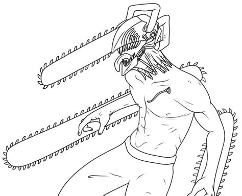 Chainsaw Man To Color Coloring Page Free Printable Coloring Pages For