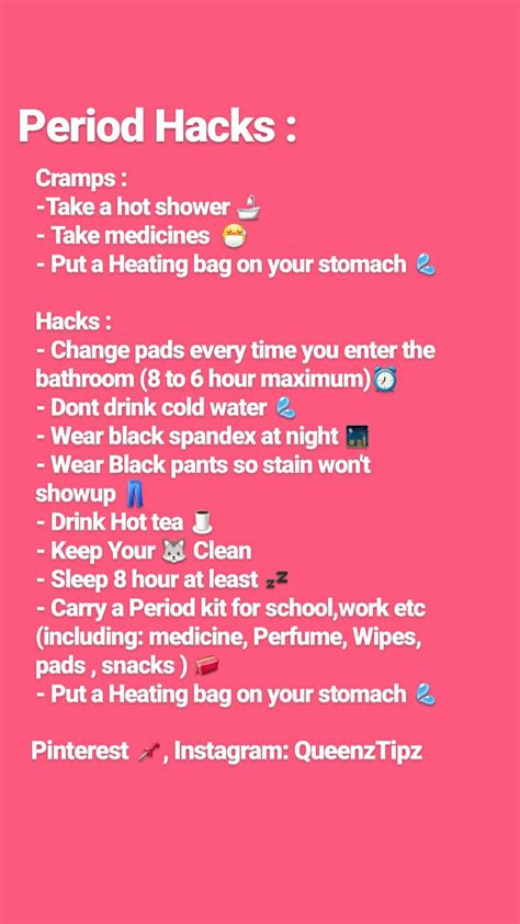 Period Hacks Period Hacks Life Hacks Every Girl Should Know Girl