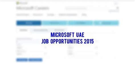 Microsoft Uae Jobs May 2015 Dubai Ofw