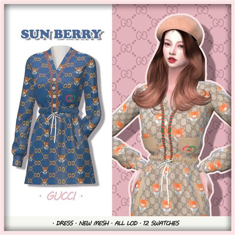 Sims 4 Sunberry Gucci Dress The Sims Book