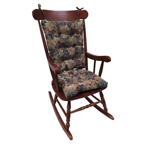 This richly textured outdoor rocking chair cushion set delivers a stylish floral motif in its finishing. Gripper Jumbo Cabernet Rocking Chair Cushion Set-849363XL ...