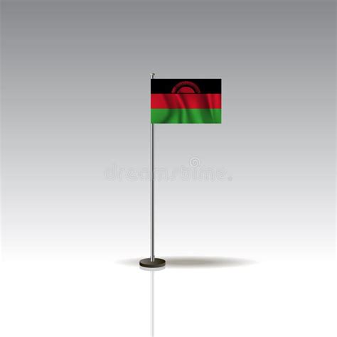 Malawi Flag National Flag Of Malawi On A Pole Stock Vector