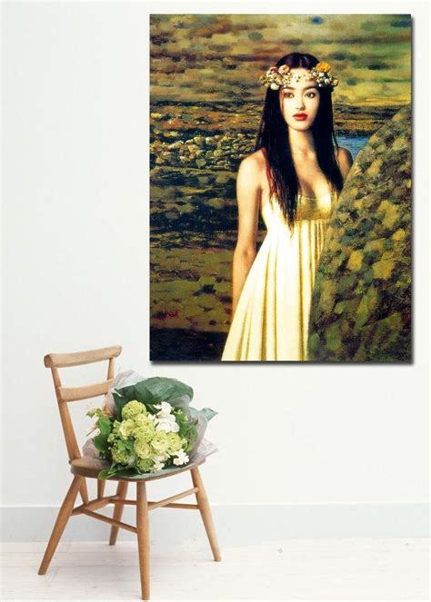 Chinese Girl In Green Fields Body Art Oil Painting By China Artists