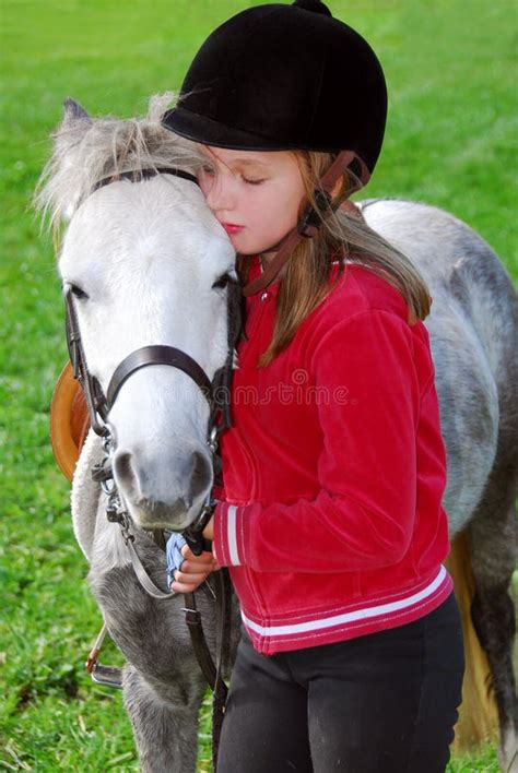 Girl And Pony Stock Image Image Of Activity Farm Child 1886579